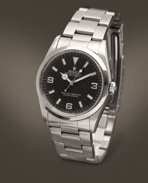 ROLEX - Explorer I ref 14270 in acciaio con movimento automatico, quadrante nero con. numeri Arabi applicati con bracciale Oyster  - Asta Orologi da Polso e da Tasca - Associazione Nazionale - Case d'Asta italiane