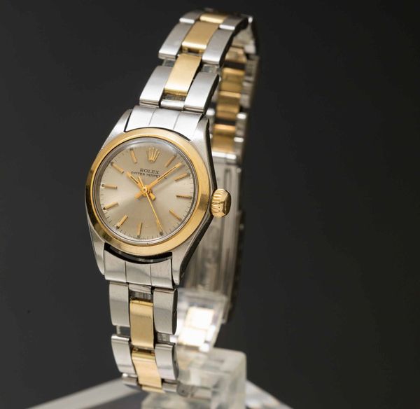 ROLEX - Oyster Perpetual Lady acciaio e oro automatico con quadrante Argent, ghiera liscia e bracciale Oyster  - Asta Orologi da Polso e da Tasca - Associazione Nazionale - Case d'Asta italiane