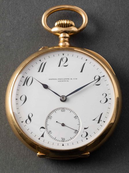 PATEK PHILIPPE - Orologio da tasca cassa in oro 18k, quadrante in smalto bianco, 1925 circa, movimento con scappamento ad ancora  - Asta Orologi da Polso e da Tasca - Associazione Nazionale - Case d'Asta italiane