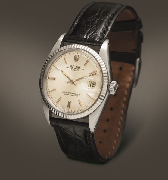 ROLEX - Datejust ref 1601 in acciaio, movimento automatico con datario, ghiera zigrinata in oro bianco e quadrante Argent  - Asta Orologi da Polso e da Tasca - Associazione Nazionale - Case d'Asta italiane