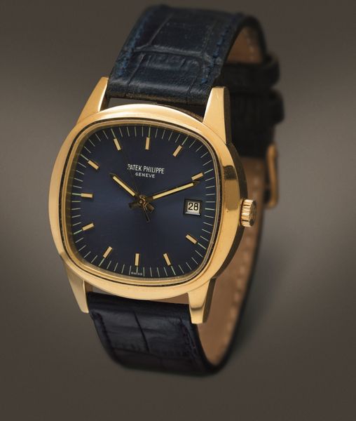 PATEK PHILIPPE - Raro orologio elettromeccanico Beta 21 ref 3587 in oro giallo 18k con anse prodotto in circa 30 esemplari.<BR>Accompagnato da Estratto d'Archivio che conferma che l'orologio  stato venduto con il cinturino in pelle.  - Asta Orologi da Polso e da Tasca - Associazione Nazionale - Case d'Asta italiane