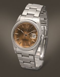 ROLEX - Datejust 16220 in acciaio, movimento automatico con datario, lunetta in acciaio godronata, quadrante Tapestry tropical accompagnato da scatola, garanzia e tag originale  - Asta Orologi da Polso e da Tasca - Associazione Nazionale - Case d'Asta italiane