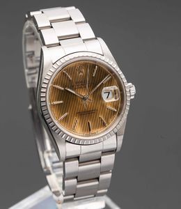 ROLEX - Datejust 16220 in acciaio, movimento automatico con datario, lunetta in acciaio godronata, quadrante Tapestry tropical accompagnato da scatola, garanzia e tag originale  - Asta Orologi da Polso e da Tasca - Associazione Nazionale - Case d'Asta italiane