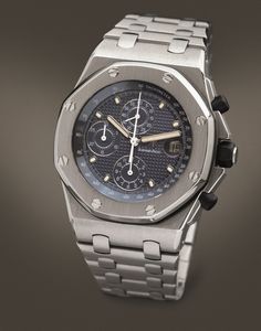 AUDEMARS PIGUET - Offshore ref 25721ST The Beast seriale D in acciaio, quadrante Blue Queen tapisserie con scatola e garanzia<BR>  - Asta Orologi da Polso e da Tasca - Associazione Nazionale - Case d'Asta italiane