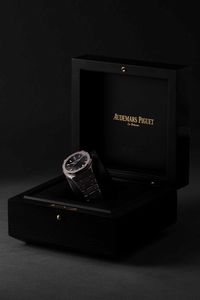 AUDEMARS PIGUET - Royal Oak ref 15500ST in acciaio con quadrante nero, movimento automatico con fondello a vista nuovo con astuccio originale e garanzia anno 2022  - Asta Orologi da Polso e da Tasca - Associazione Nazionale - Case d'Asta italiane