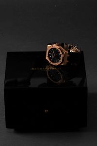 AUDEMARS PIGUET - Royal Oak 15500OR automatico in oro rosa con cinturino in pelle e deployante, quadrante nero e fondello a vista  - Asta Orologi da Polso e da Tasca - Associazione Nazionale - Case d'Asta italiane