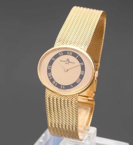 BAUME & MERCIER - Orologio da donna in oro 18k con bracciale integrato, quadrante champagne e nero con numeri Romani  - Asta Orologi da Polso e da Tasca - Associazione Nazionale - Case d'Asta italiane