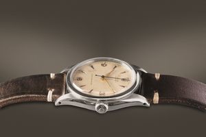 ROLEX - Oyster Perpetual ref 6352 in acciaio con quadrante Honeycomb, indici e numeri arabi intarsiato con lancette a daga  - Asta Orologi da Polso e da Tasca - Associazione Nazionale - Case d'Asta italiane