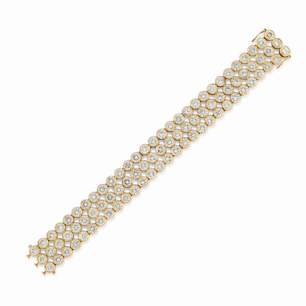 Bracciale in oro giallo 18K e diamanti  - Asta Argenti - Associazione Nazionale - Case d'Asta italiane