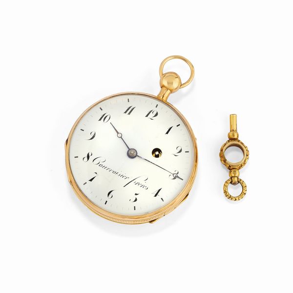 ,Courvoisier Fréres : Orologio da tasca in oro giallo 18K  - Asta Argenti - Associazione Nazionale - Case d'Asta italiane