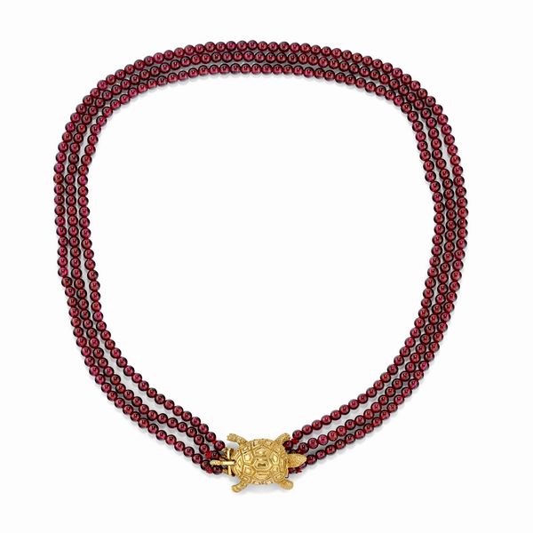 Collana in oro giallo 18k e granati  - Asta Gioielli - Associazione Nazionale - Case d'Asta italiane