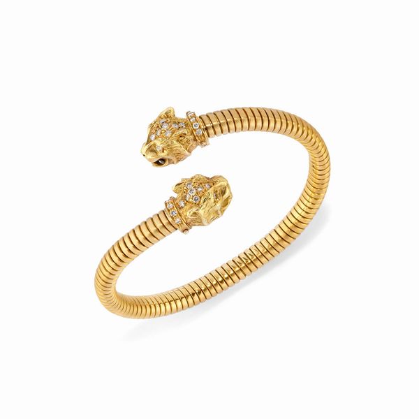 Bracciale in oro giallo 18k e diamanti  - Asta Gioielli - Associazione Nazionale - Case d'Asta italiane