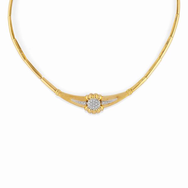 Collana in oro giallo 18K e diamanti  - Asta Gioielli - Associazione Nazionale - Case d'Asta italiane