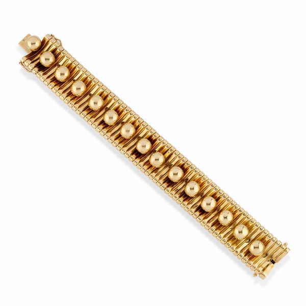 Bracciale in oro giallo 18K, 1950 circa  - Asta Gioielli - Associazione Nazionale - Case d'Asta italiane