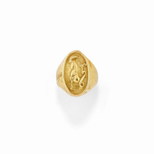 Fermacravatte e anello in oro giallo 18K  - Asta Gioielli - Associazione Nazionale - Case d'Asta italiane