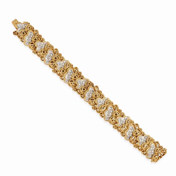 Bracciale in oro bicolore 18k e diamanti  - Asta Gioielli - Associazione Nazionale - Case d'Asta italiane