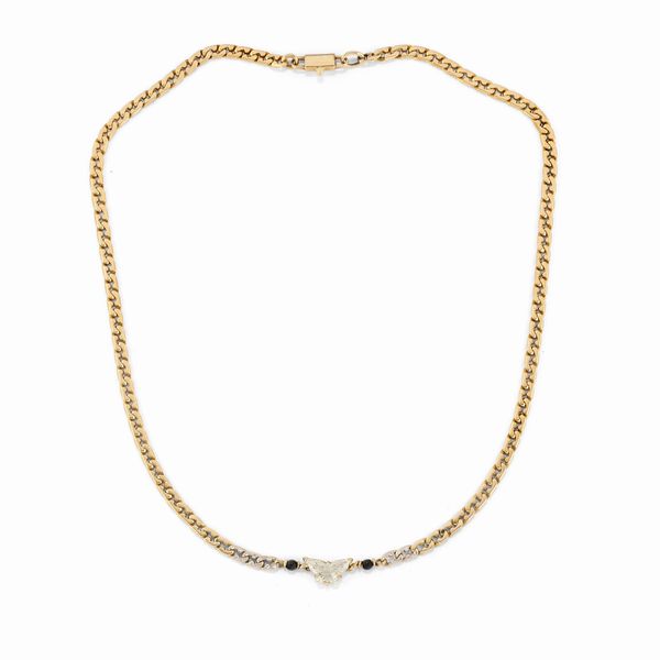 Collana in oro giallo 18K, diamanti e onice  - Asta Gioielli - Associazione Nazionale - Case d'Asta italiane