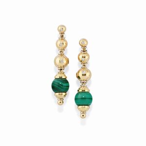 ,Recarlo - Orecchini in oro bicolore 18K con diamanti e malachite