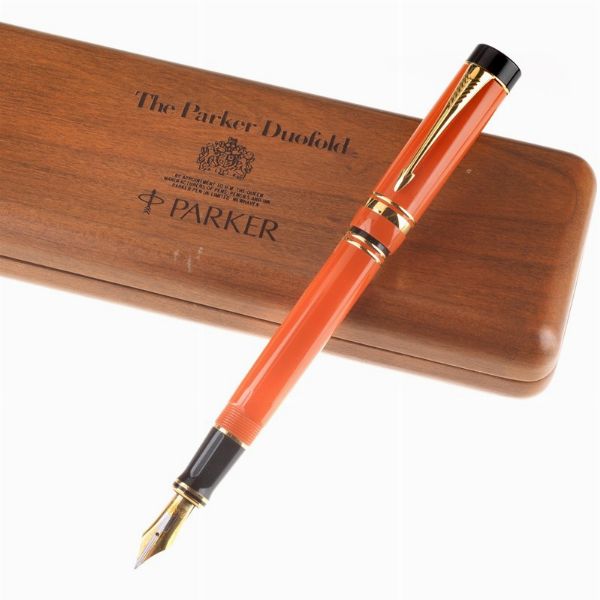 PARKER : PARKER DUOFOLD CENTENNIAL ORANGE PENNA STILOGRAFICA  - Asta Orologi e penne  - Associazione Nazionale - Case d'Asta italiane