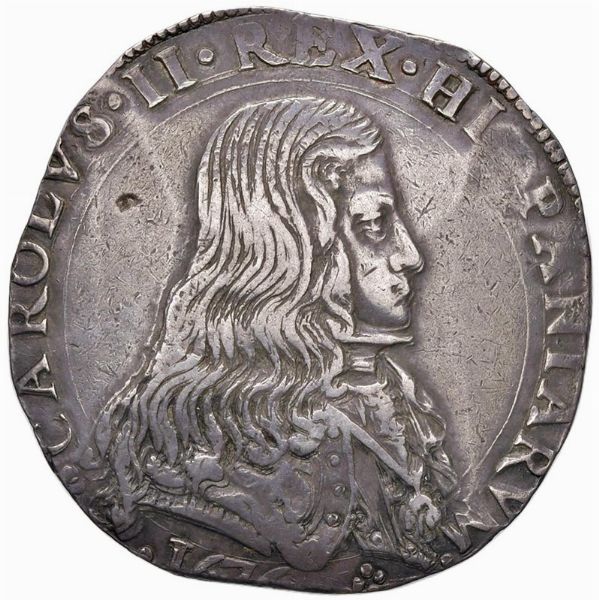 MILANO. CARLO II (1676-1700) FILIPPO 1676  - Asta Monete di Milano, Casa Savoia, zecchini e Oselle in oro di Venezia  - Associazione Nazionale - Case d'Asta italiane