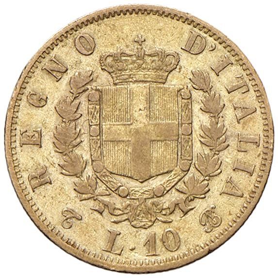 TORINO. REGNO D’ITALIA. VITTORIO EMANUELE II (1861-1878) 10 LIRE 1863  - Asta Monete di Milano, Casa Savoia, zecchini e Oselle in oro di Venezia  - Associazione Nazionale - Case d'Asta italiane