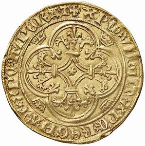 FRANCIA. CARLO VI “IL FOLLE” (1380-1422) SCUDO ALLA CORONA  - Asta Monete di Milano, Casa Savoia, zecchini e Oselle in oro di Venezia  - Associazione Nazionale - Case d'Asta italiane