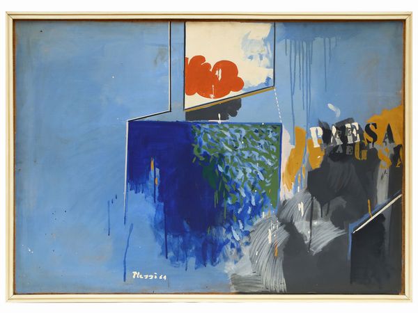 ,FABRIZIO PLESSI : Ipotesi per un paesaggio 1964  - Asta Arte Moderna e Contemporanea - Associazione Nazionale - Case d'Asta italiane