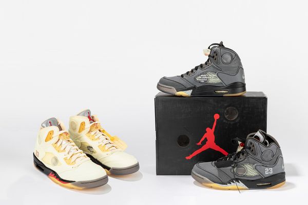 ,NIKE : Bundle Pack - Jordan 5 Retro Off-White Black & Sail - Taglia US 8.5 EUR 42  - Asta Sneakerhead: la prima asta di sneakers in Italia - Associazione Nazionale - Case d'Asta italiane