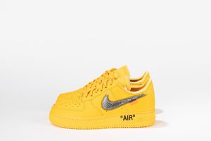 ,NIKE : Air Force 1 Low Off-White University Gold Metallic Silver - Taglia US 7 EUR 40  - Asta Sneakerhead: la prima asta di sneakers in Italia - Associazione Nazionale - Case d'Asta italiane