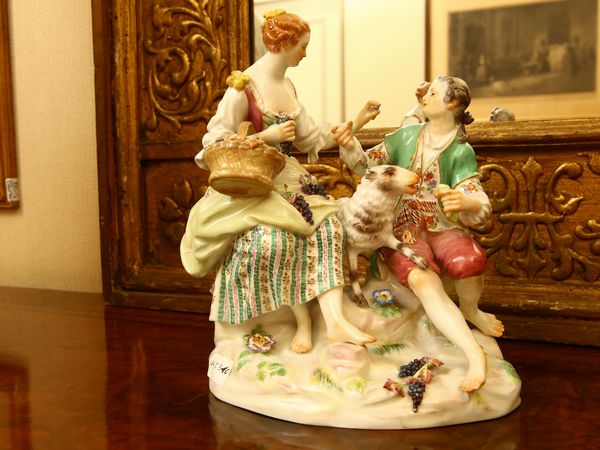 Gruppo in porcellana policroma, Meissen  - Asta House Sale: Un'elegante casa fiorentina - Associazione Nazionale - Case d'Asta italiane