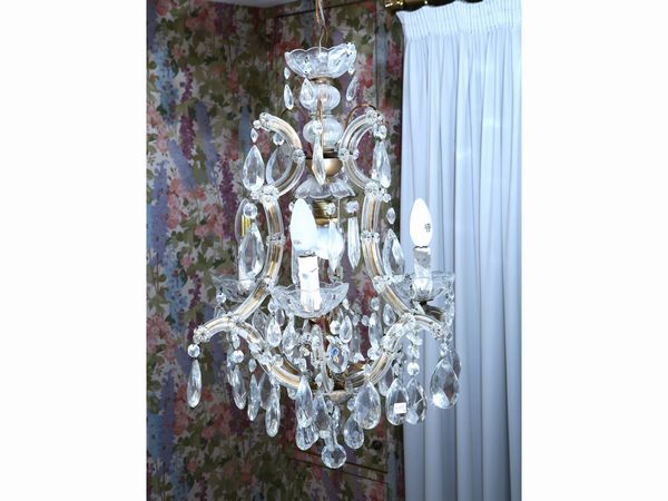 Lampadario Maria Teresa in vetro e cristallo  - Asta House Sale: Un'elegante casa fiorentina - Associazione Nazionale - Case d'Asta italiane