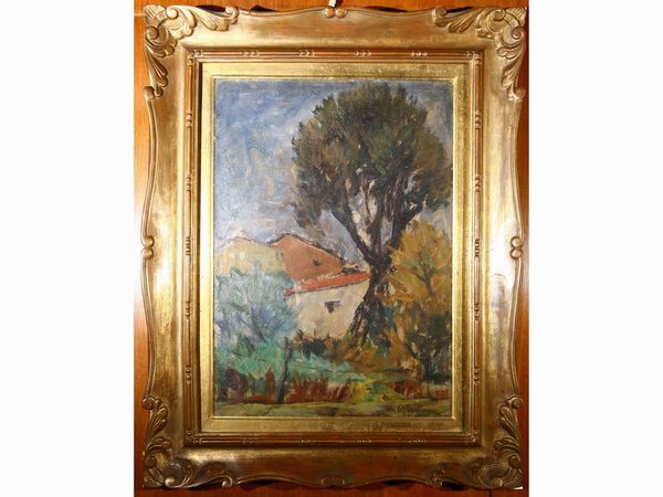 ,Guido Ferroni : Paesaggio toscano  - Asta House Sale: Un'elegante casa fiorentina - Associazione Nazionale - Case d'Asta italiane