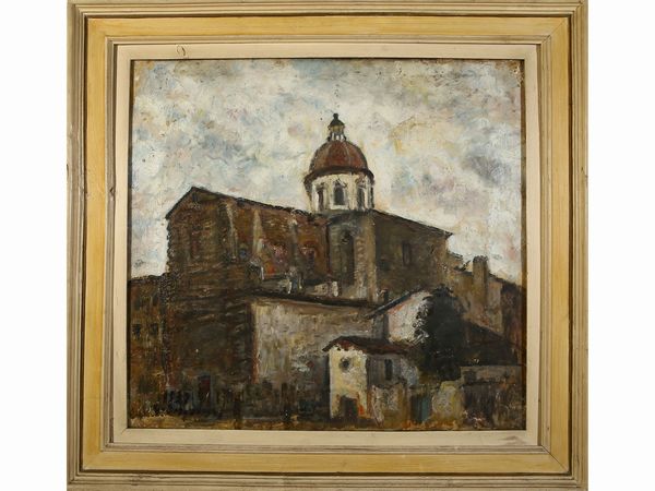 ,GUIDO BORGIANNI : Veduta della Chiesa di San Lorenzo 1939  - Asta House Sale: Un'elegante casa fiorentina - Associazione Nazionale - Case d'Asta italiane