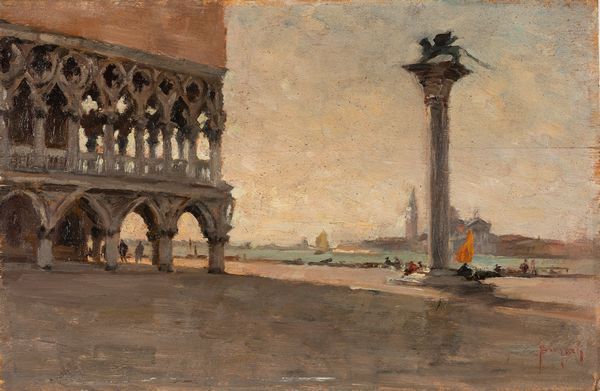 ,EMANUELE BRUGNOLI : Piazzetta San Marco  - Asta Arte figurativa tra XIX e XX Secolo - Associazione Nazionale - Case d'Asta italiane