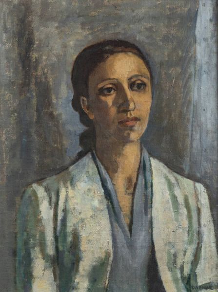 DAPHNE MAUGHAM CASORATI Londra (Regno Unito) 1897 - 1982 Torino : Figura femminile  - Asta Asta 203 Dipinti - Associazione Nazionale - Case d'Asta italiane