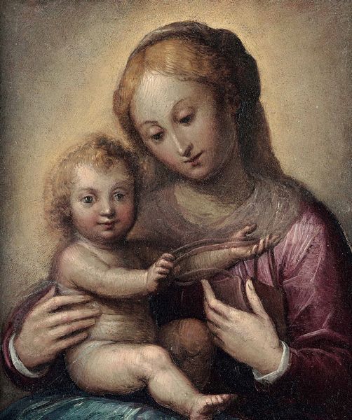 Guglielmo Caccia detto il Moncalvo : Madonna con Bambino  - Asta Dipinti antichi - Associazione Nazionale - Case d'Asta italiane