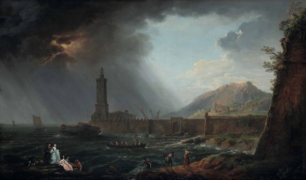 Claude Joseph Vernet, Cerchia di : L'arrivo della tempesta  - Asta Dipinti antichi - Associazione Nazionale - Case d'Asta italiane