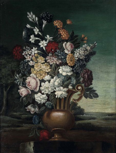 Scuola del XVIII secolo Nature morte con vasi di fiori  - Asta Dipinti antichi - Associazione Nazionale - Case d'Asta italiane