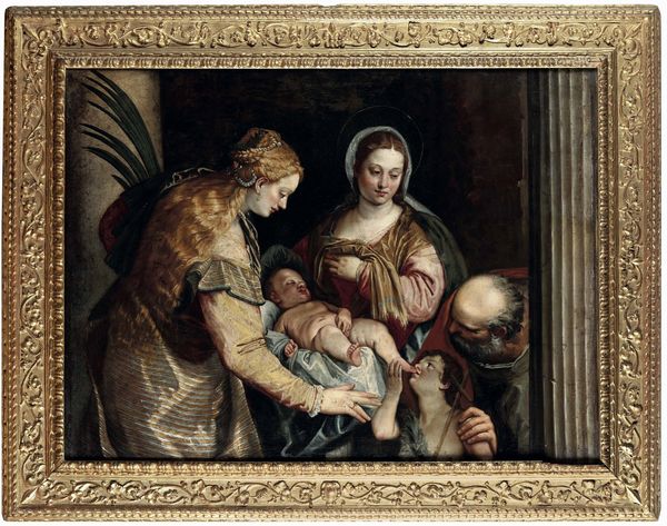 ,Paolo Caliari detto il Veronese : Sacra Famiglia con San Giovannino e Santa Caterina  - Asta Disegni Antichi - Associazione Nazionale - Case d'Asta italiane