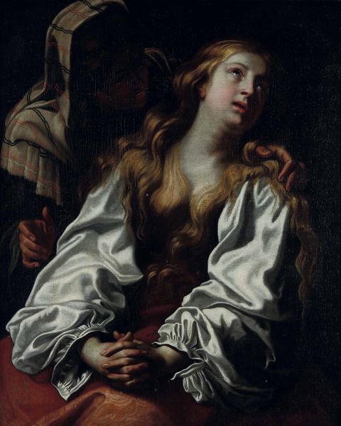 Scuola caravaggesca del XVII secolo La conversione di Maria Maddalena  - Asta Disegni Antichi - Associazione Nazionale - Case d'Asta italiane