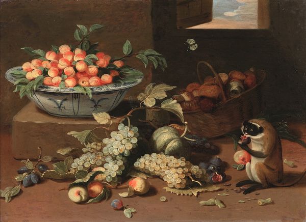 ,Jan Van Kessel : Natura morta con frutti e scimmietta  - Asta Disegni Antichi - Associazione Nazionale - Case d'Asta italiane