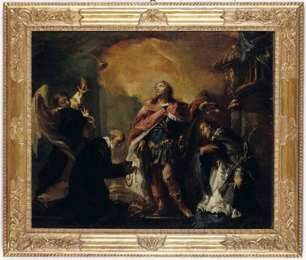 ,Giovanni Antonio Guardi : La conversione di Sant'Osvaldo di Northumbria  - Asta Disegni Antichi - Associazione Nazionale - Case d'Asta italiane