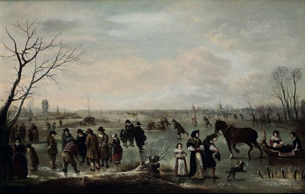 ,Aert van der Neer : Paesaggio invernale con pattinatori  - Asta Disegni Antichi - Associazione Nazionale - Case d'Asta italiane