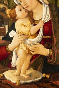 ,Benedetto Montagna : Madonna con Bambino su sfondo di paesaggio  - Asta Disegni Antichi - Associazione Nazionale - Case d'Asta italiane