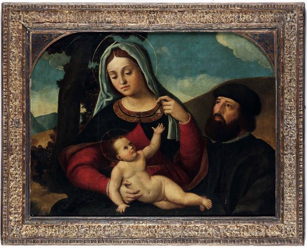 Scuola veneta del XVI secolo Madonna con il Bambino e ritratto di committente  - Asta Old Masters Paintings - Associazione Nazionale - Case d'Asta italiane