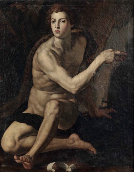 Scuola toscana del XVII secolo San Giovanni Battista  - Asta Old Masters Paintings - Associazione Nazionale - Case d'Asta italiane