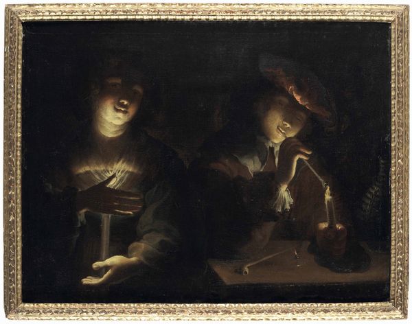 Pietro Ricchi detto il Lucchese : Due figure a lume di candela  - Asta Old Masters Paintings - Associazione Nazionale - Case d'Asta italiane