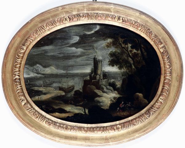 Scuola fiamminga del XVII secolo Fuga in Egitto<BR>Giacobbe e l'Angelo  - Asta Old Masters Paintings - Associazione Nazionale - Case d'Asta italiane