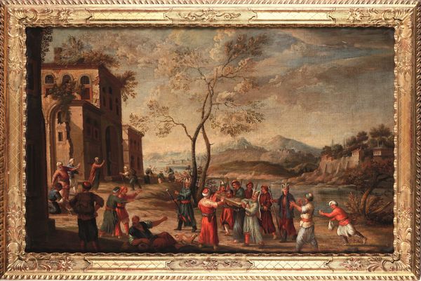 Scuola veneta del XVIII secolo Paesaggi con popolani e turchi  - Asta Old Masters Paintings - Associazione Nazionale - Case d'Asta italiane