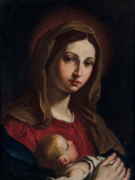 Simone Cantarini, Ambito di : Madonna con Bambino  - Asta Old Masters Paintings - Associazione Nazionale - Case d'Asta italiane